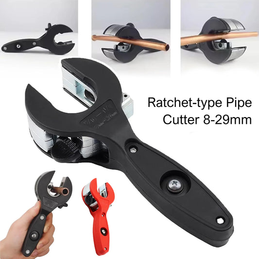 Ratcheting Tubing Cutter 8-29mm Universal Pipe Cutter Stainless Steel Copper Aluminium Ratchet Scissors Hose Cutting Hand Tools