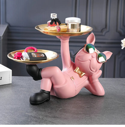 Bulldog Animal Figurines Cool Dog Statue Sculpture Living  Study Room Bedroom Decor Home Interior Decoration Accessories