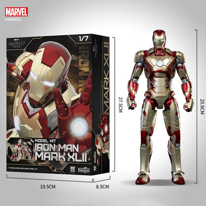 Fondjoy Marvel Iron Man MK42 Assembled Model 10in 1/7 scale Action Figures Reactors can emit light Collect Ornament Boy Toy Gift