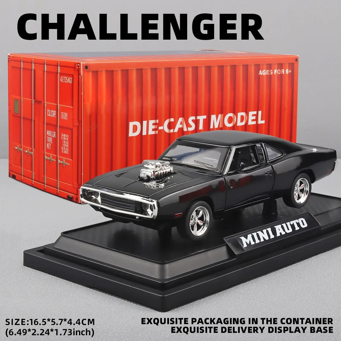 1:32 Scale CHARGER 1970 Alloy Diecast Model Car Pull Back Mini Vehicles Toys for Kids Lovers Collection