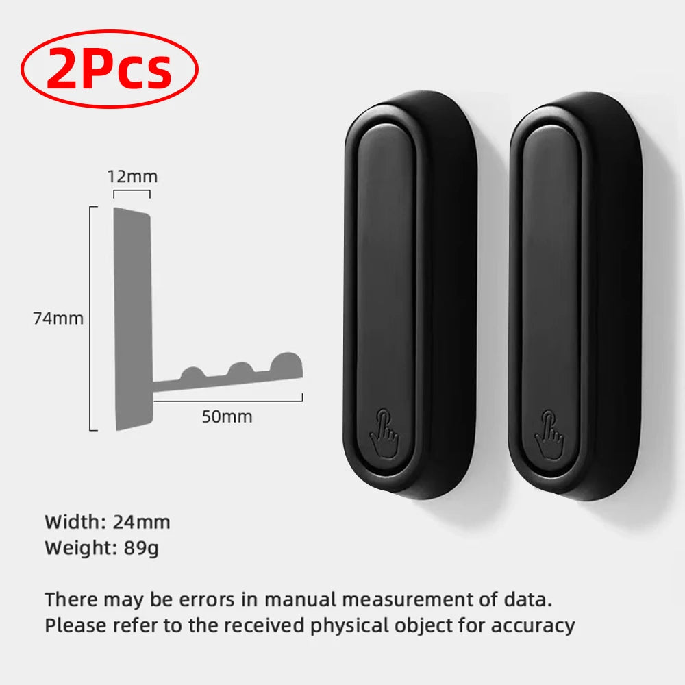 Folding Wall Hook Hidden Robe Towel Coat Hook Aluminum Alloy Rustproof Hook for Home Kitchen Bathroom Black Matte Towel Hanger