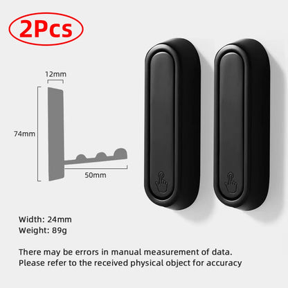 Folding Wall Hook Hidden Robe Towel Coat Hook Aluminum Alloy Rustproof Hook for Home Kitchen Bathroom Black Matte Towel Hanger