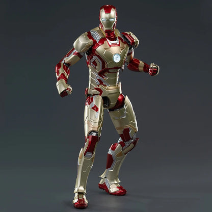 Fondjoy Marvel Iron Man MK42 Assembled Model 10in 1/7 scale Action Figures Reactors can emit light Collect Ornament Boy Toy Gift