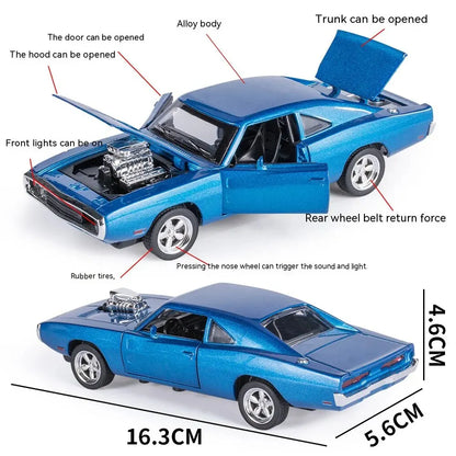 1:32 Scale CHARGER 1970 Alloy Diecast Model Car Pull Back Mini Vehicles Toys for Kids Lovers Collection