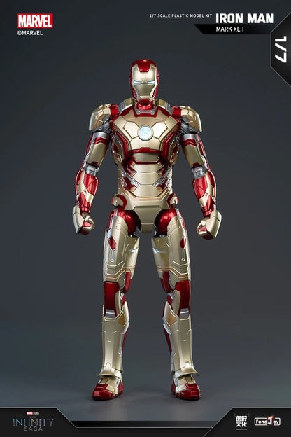 Fondjoy Marvel Iron Man MK42 Assembled Model 10in 1/7 scale Action Figures Reactors can emit light Collect Ornament Boy Toy Gift