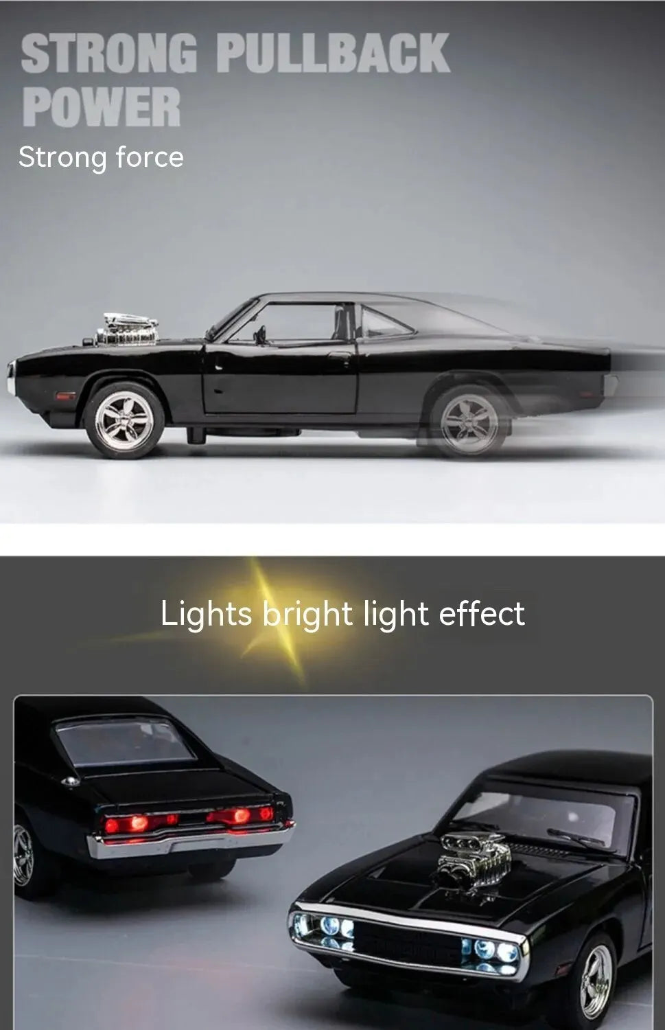 1:32 Scale CHARGER 1970 Alloy Diecast Model Car Pull Back Mini Vehicles Toys for Kids Lovers Collection