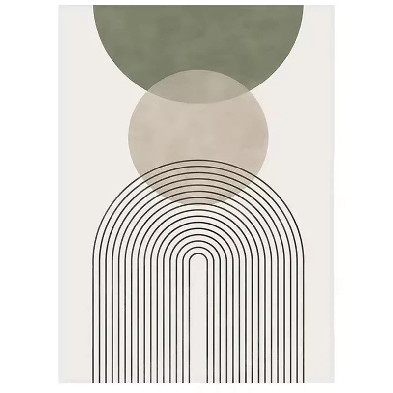 Nordic Sage Green Botanical Posters Prints Pictures Abstract Boho Geometric Wall Art Canvas Painting for Living Room Home Decor