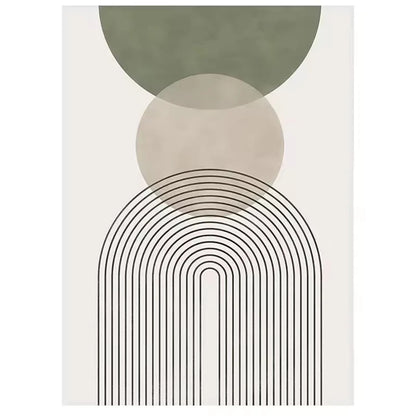 Nordic Sage Green Botanical Posters Prints Pictures Abstract Boho Geometric Wall Art Canvas Painting for Living Room Home Decor