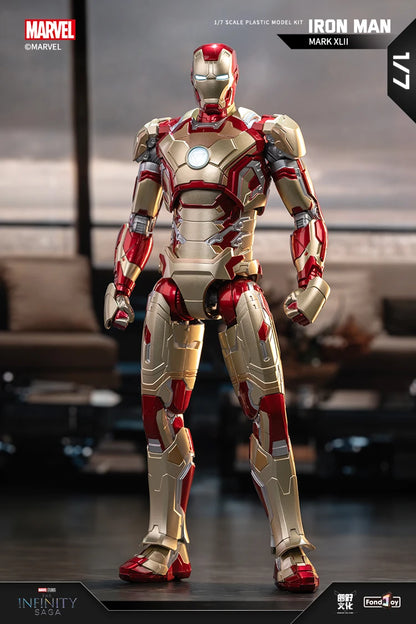 Fondjoy Marvel Iron Man MK42 Assembled Model 10in 1/7 scale Action Figures Reactors can emit light Collect Ornament Boy Toy Gift
