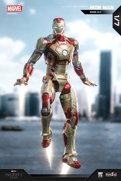 Fondjoy Marvel Iron Man MK42 Assembled Model 10in 1/7 scale Action Figures Reactors can emit light Collect Ornament Boy Toy Gift