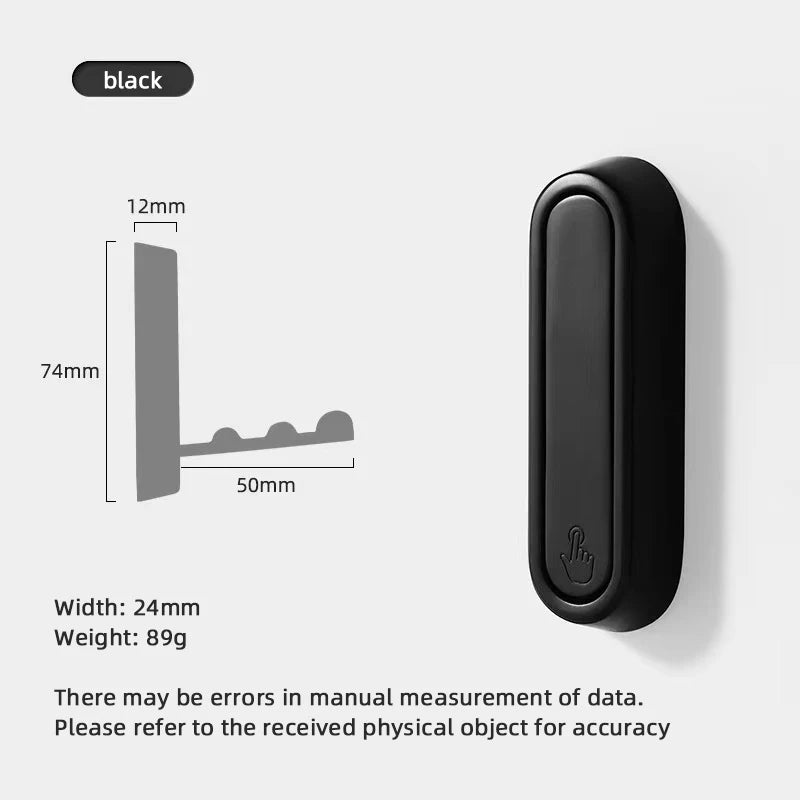 Folding Wall Hook Hidden Robe Towel Coat Hook Aluminum Alloy Rustproof Hook for Home Kitchen Bathroom Black Matte Towel Hanger