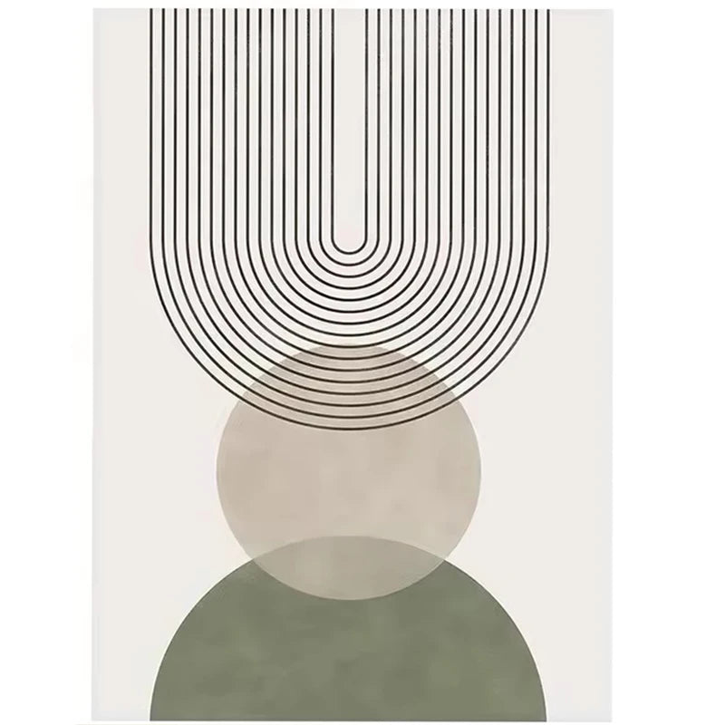 Nordic Sage Green Botanical Posters Prints Pictures Abstract Boho Geometric Wall Art Canvas Painting for Living Room Home Decor