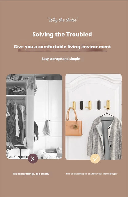 Folding Wall Hook Hidden Robe Towel Coat Hook Aluminum Alloy Rustproof Hook for Home Kitchen Bathroom Black Matte Towel Hanger