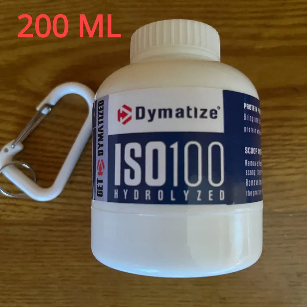 100/200ML Portable Mini Protein Powder Bottle with Keychain Health Funnel Medicine Box Container Small Cup Outdoor Sport Storage