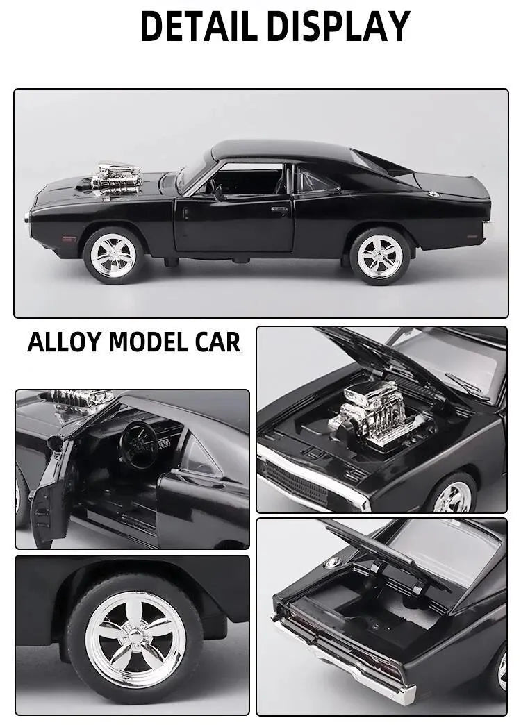 1:32 Scale CHARGER 1970 Alloy Diecast Model Car Pull Back Mini Vehicles Toys for Kids Lovers Collection