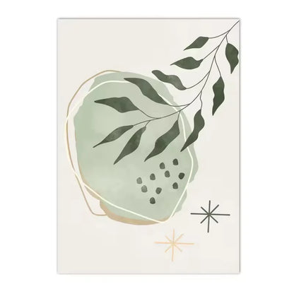 Nordic Sage Green Botanical Posters Prints Pictures Abstract Boho Geometric Wall Art Canvas Painting for Living Room Home Decor