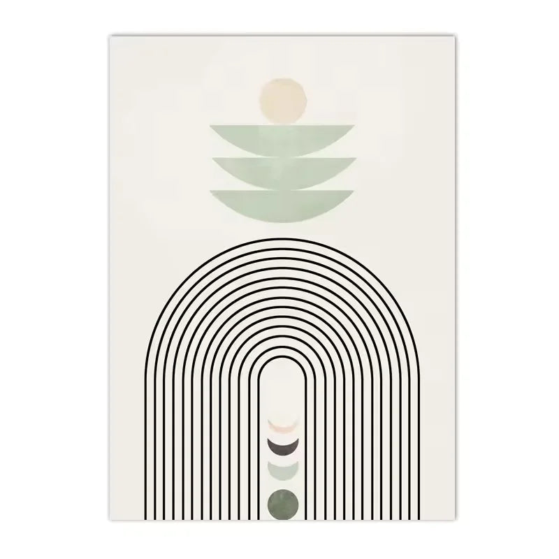 Nordic Sage Green Botanical Posters Prints Pictures Abstract Boho Geometric Wall Art Canvas Painting for Living Room Home Decor