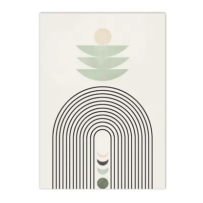 Nordic Sage Green Botanical Posters Prints Pictures Abstract Boho Geometric Wall Art Canvas Painting for Living Room Home Decor