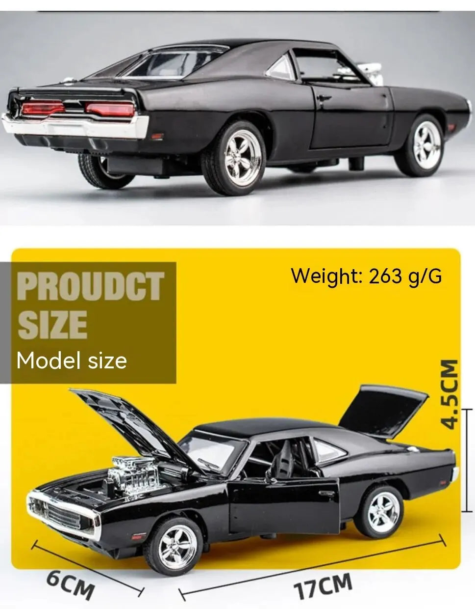 1:32 Scale CHARGER 1970 Alloy Diecast Model Car Pull Back Mini Vehicles Toys for Kids Lovers Collection