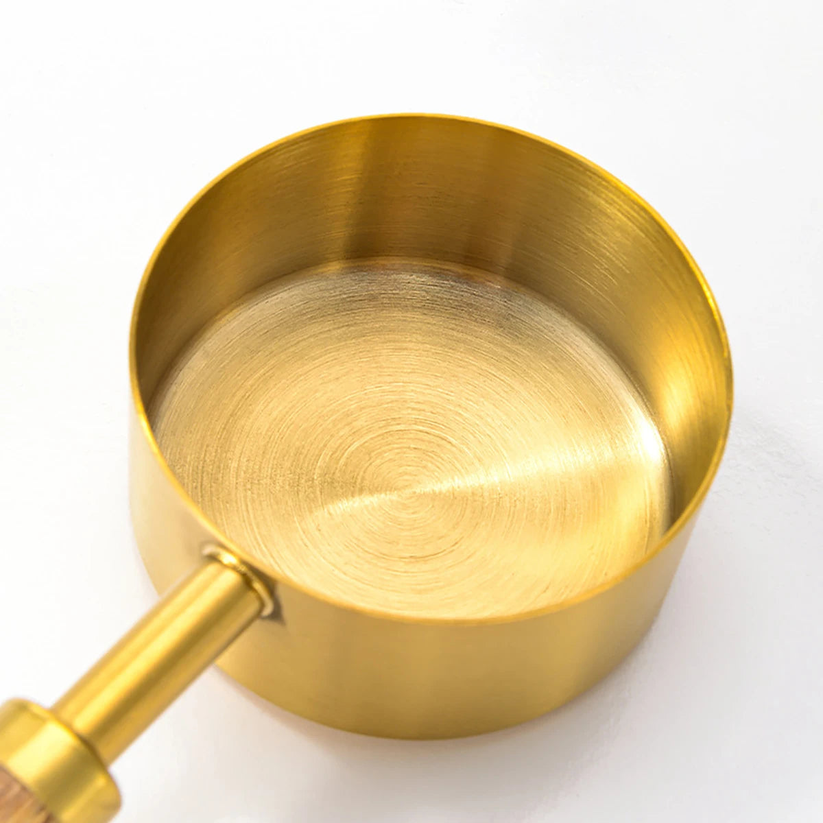 8Pcs Stainless Steel Measuring Cup Gold-plated Measuring Spoon Acacia Wood Handle Measuring Spoon Measuring Tool Set of Eight
