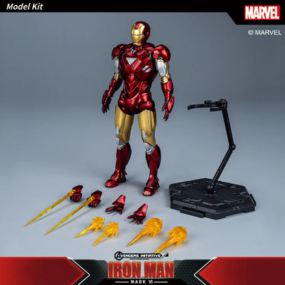 Fondjoy Marvel Iron Man MK42 Assembled Model 10in 1/7 scale Action Figures Reactors can emit light Collect Ornament Boy Toy Gift