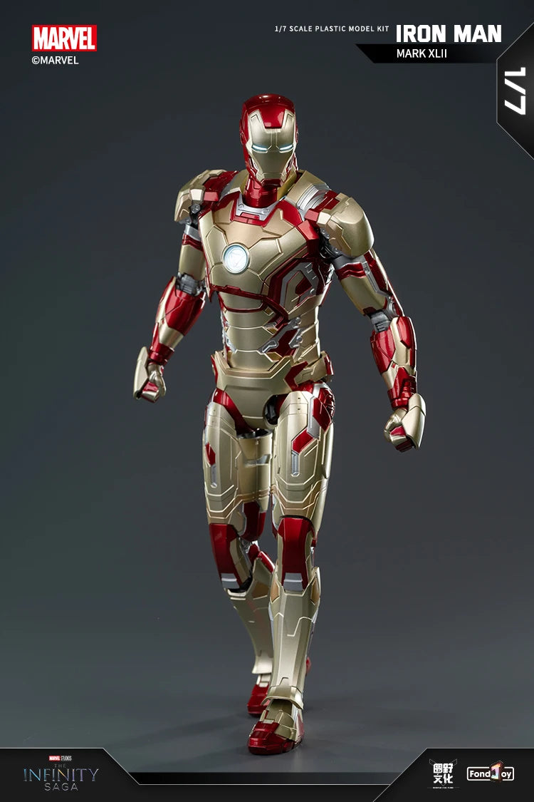 Fondjoy Marvel Iron Man MK42 Assembled Model 10in 1/7 scale Action Figures Reactors can emit light Collect Ornament Boy Toy Gift